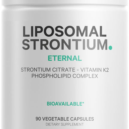 Codeage Liposomal Strontium Supplement - Strontium Citrate, Vitamin K2 MK-7, Liposomal Delivery, Non-GMO, Gluten-Free - 90 Capsules