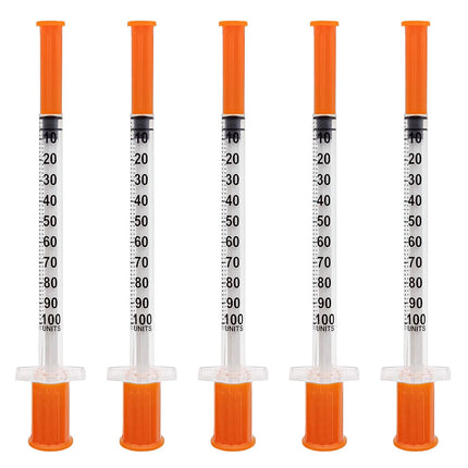 U-100 1cc Syringes with needle 31G 5/16 inch (8mm),Individual Pack of 36
