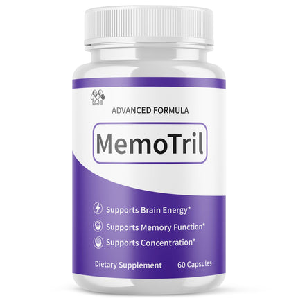 Memotril Capsules, Official Memo Tril Supplement Pills with All Natural Ingredients, Advanced Memotril Formula for Brain Health & Wellness Support with Premium Vitamins for Women & Men (60 Capsules)