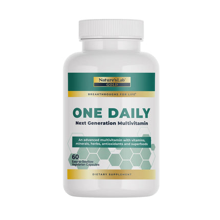 Nature's Lab Gold One Daily Multivitamin - Contains 19 Essential Vitamins & Minerals including Vitamin C, D3 & Zinc - 60 Capsules (2 Month Supply)