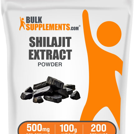 BulkSupplements.com Shilajit Extract Powder - Fulvic Acid Supplement, Shilajit Supplement - Gluten Free, 500mg per Serving of Shilajit Powder, 100g (3.5 oz) (Pack of 1)