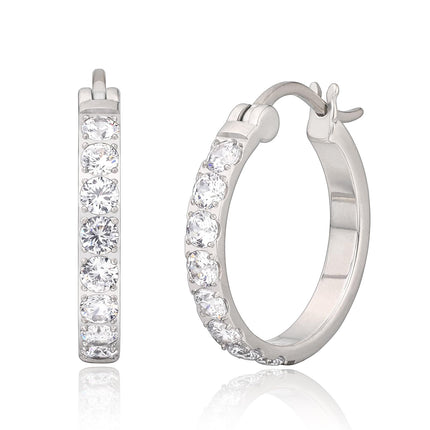 Limerencia G23 Pure Titanium Hypoallergenic Hoop Earrings, F136 Titanium Huggie Studs for Women Sensitive Ears (20 mm hoop silver)