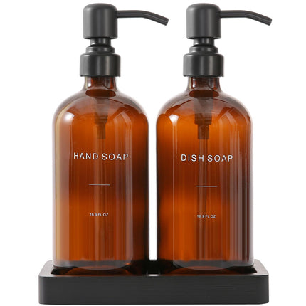 Prus Waso Amber Soap Dispenser Set