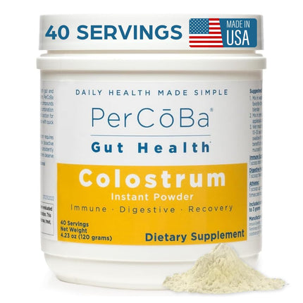 Colostrum Supplement for Gut Health, Bloating, Hair Growth, Muscle Recovery, Immune Support - Unflavored Bovine Colostrum Powder Made in USA, Non-GMO, Gluten Free, 120 Grams Per Serving - 40 Servings