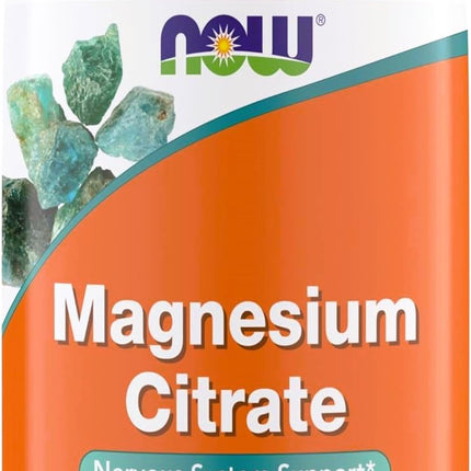 Now Supplements, Magnesium Citrate, Enzyme Function*, Nervous System Support*, Critical for Enzyme Function*, Gluten Free, Vegan, Kosher, Non-GMO 360 Vegetarian Capsules
