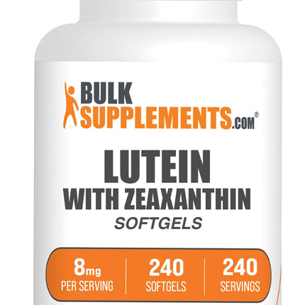 BulkSupplements.com Lutein with Zeaxanthin Softgels - Zeaxanthin Plus Lutein, Lutein and Zeaxanthin Supplements, Eye Vitamins - Gluten Free, 1 Softgel per Serving, 240 Softgels