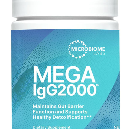 Microbiome Labs Mega IgG2000 Gut Health Powder for Women, Men & Kids 2+ - IgG Immunoglobulin Supplement for Digestive Health Support - Dairy-Free Bovine Colostrum Supplement Alternative (2.1 Ounces)