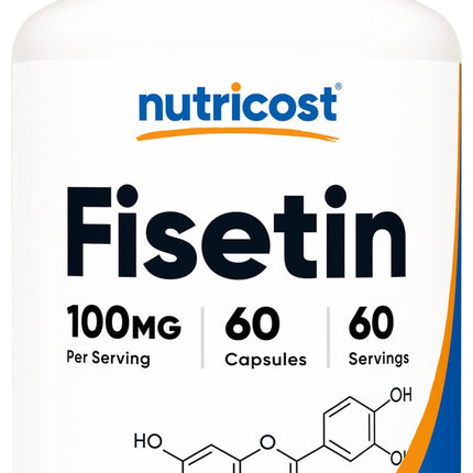 Nutricost Fisetin Capsules 100mg, 60 Capsules - Natural Polyphenol Antioxidant - Non-GMO, Gluten Free, and Vegan Friendly Supplement