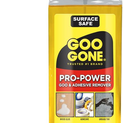 Goo Gone Spray Pro-Power Adhesive Remover with Scraper, Professional Strength, Easily Removes Wood Glue, Grease, Tar, Stickers, Goos, Wet Paint & Grime, Surface Safe, Fast Working, 16 Fl Oz
