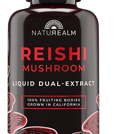 Naturealm Reishi Mushroom Liquid Tincture Supplement – Promotes Calmness, Immune Support & Sleep Aid, Vegan, Non-GMO – Organic Fruiting Bodies, 1 Month Supply