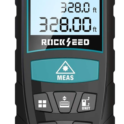 Laser Measure,RockSeed Digital Laser Distance Meter with 2 Bubble Levels,Portable M/in/Ft Unit Switching Backlit LCD and Measuring Distance/Area/Volume/Pythagorean