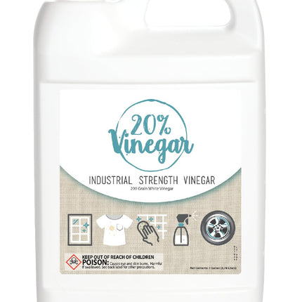 20% Professional Grade Concentrated Vinegar | Dilutes to 4 Gallons of Multipurpose Cleaning Vinegar | 4x Power Vinegar | Hundred's of Industrial & Home Uses