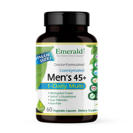 EMERALD LABS Men's 45+ 1-Daily Multi - Made with Saw Palmetto, Lycopene & More for Heart, Bone & Immune Support* - Gluten-Free - 60 Vegetable Capsules