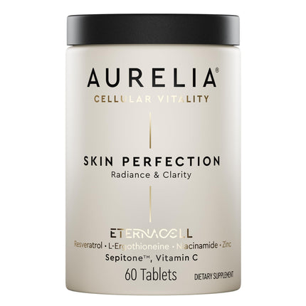 AURELIA Skin Perfection | Advanced Cellular Anti-Aging Supplement | Enhance Skin Clarity, & Tone | with Zinc, Resveratrol, Niacinamide, Ergothioneine, & Vitamin C