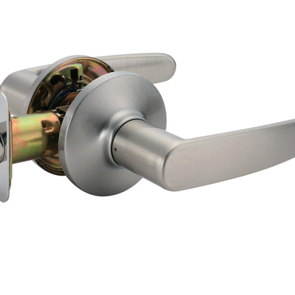 Amazon Basics Easy Installation Straight Door Lever, Passage, Satin Nickel, 1-Pack