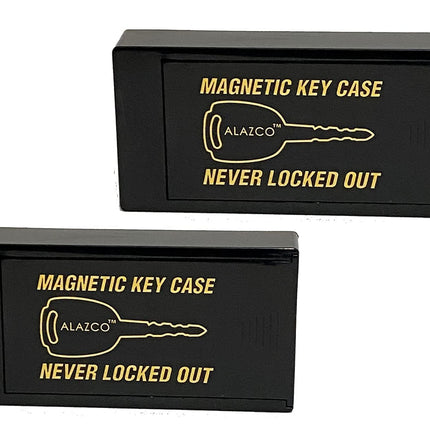 2 Hide A Key Magnetic Under Car Spare Key Holder So You Never Locked Out of Home Shed RV Boat Truck Office Storage Large ABS Case Key Hider Small Valubles Premium Magnet By ALAZCO