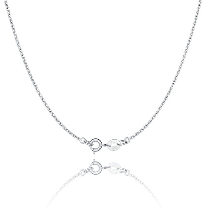 Jewlpire 925 Sterling Silver Chain Necklace Chain for Women, 1.1mm Cable Chain Necklace Upgraded Spring-Ring Clasp - Thin & Sturdy Women's Chains Necklaces 18 Inch