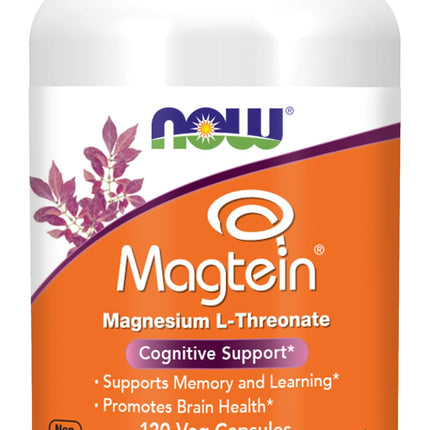 NOW Foods Supplements Magtein, Magnesium L-Threonate, Cognitive Support*, 120 Veg Capsules