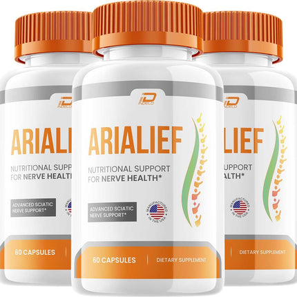 Arialief Capsules, Arialief Advanced Supplement, All Natural Formula to Maintain Healthy Levels, Maximum Strength Daily Formula, Arialif Capsules Reviews (3 Pack - 180 Capsules)