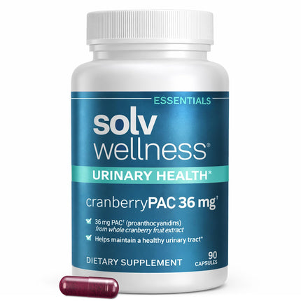 Solv Wellness Urinary Health 36 mg Cranberry PAC – Whole Cranberry Fruit Extract, Daily Urinary Tract Health Support, 90 Capsules