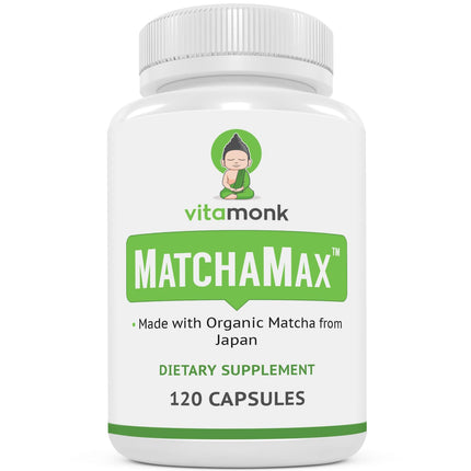MATCHAMAX™ Organic Japanese Matcha Capsules - Pure Organic Matcha Green Tea Pills for Smooth Zen-Like Energy and Natural Mood Boost - Vegan Matcha Supplement Packed with Antioxidants - 120ct
