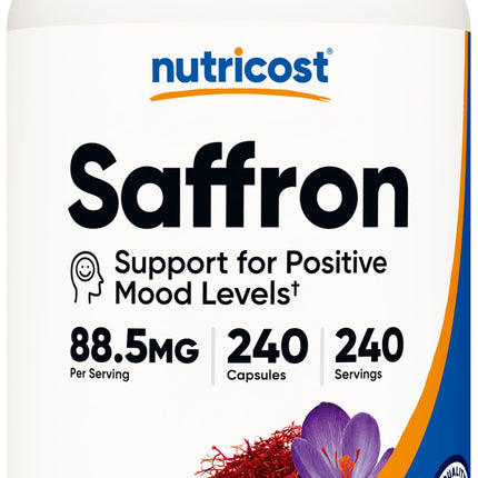 Nutricost Saffron Extract 88.5mg, 240 Capsules - Veggie Caps, Non-GMO, Gluten Free