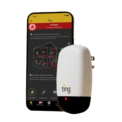 Ting Fire Electrical Fire Prevention Sensor & Service - Residential Use Only - 12 Months of Required Service Included - Home Fire Safety