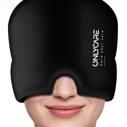 ONLYCARE Migraine Relief Cap, Upgraded Headache Relief Cap with Odorless Reusable Gel Head Wrap, Soothing Face Ice Pack Mask Products with Hot & Cold Therapy for Tension, Stress, Hangover & Puffy Eyes