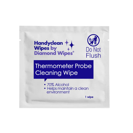 HandyClean Thermometer Wipes, 70% Isopropyl Alcohol 2x1 In, 1000 Count