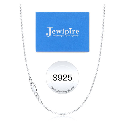 Jewlpire 925 Sterling Silver Chain Necklace for Women, 1.2MM Cable Chains Silver Chain for Women Sturdy Women's Chains Necklace, 20 Inch