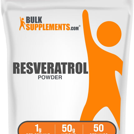 BulkSupplements.com Resveratrol Powder - Resveratrol Supplement, from Polygonum Cuspidatum - Antioxidant, Gluten Free, 1g per Serving, 50g (1.8 oz) (Pack of 1)