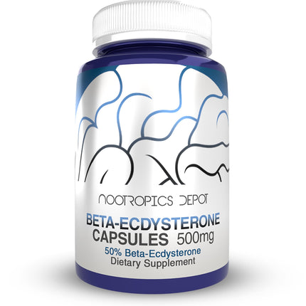 Nootropics Depot Beta Ecdysterone/20-Hydroxyecdysone 50% Capsules | 500mg | Cyanotis Arachnoidea Extract | Phytoecdysteroid | 30 Count