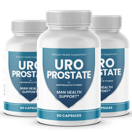 Fitness InspireWays URO Natural Prostatic Support for Men - Promote Healthy Prostatic Function - Support Healthy Fluid Control Valve (180-Capsule)