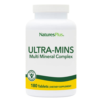 NaturesPlus Ultra-Mins - 180 Tablets, Pack of 2 - Multi Mineral Complex with Calcium, Iron, Magnesium & Zinc - Vegan, Gluten Free - 180 Total Servings