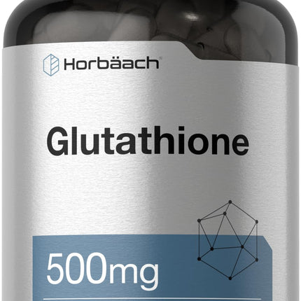 Horbäach Glutathione 500mg | 60 Capsules | Reduced Form | Non-GMO & Gluten Free Supplement