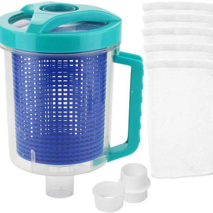 Pool Leaf Catcher Canister, in-line Leaf Canister for Pool Spa Cleaner, with Mesh Basket &Skimmer Socks,Fits Suction Manual & Automatic Pool Cleaners
