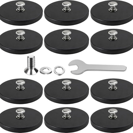 DIYMAG Rubber Coated Mounting Magnets 1/4in 120lbs 12pcs