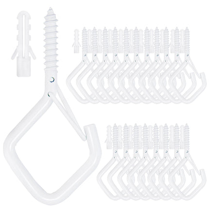 Sexoeie 20PCS Eye Screw Hooks for Hanging Heavy Duty with Safety Buckle.Metal Ceiling Hooks for Hanging Plants,Cup,Wind Chime,Bird Feeders,String Lights at Indoor&Outdoor,2.36 Inch（No Drill Bit