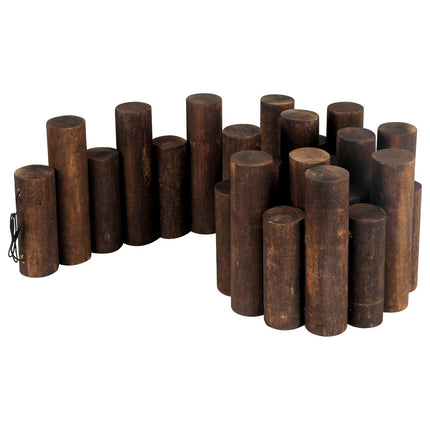 WORTH Wooden Log Rolls Garden Edging, 6.5" H x 47" L Landscape Lawn Border