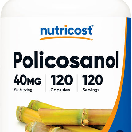 Nutricost Policosanol 40mg, 120 Capsules - Gluten Free, Non-GMO, and Vegetarian Friendly