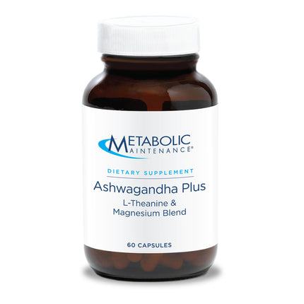 Metabolic Maintenance Ashwagandha Plus - Shoden Extract, L-Theanine & Magnesium - Stress Support - Vegetarian Capsules - Hypoallergenic Formula - 60 Servings - 60 Count