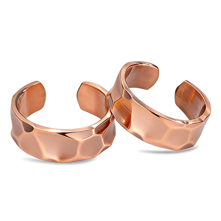 Fashtour 100% Pure Copper Rings, Two Pack Handmade Adjustable Rings