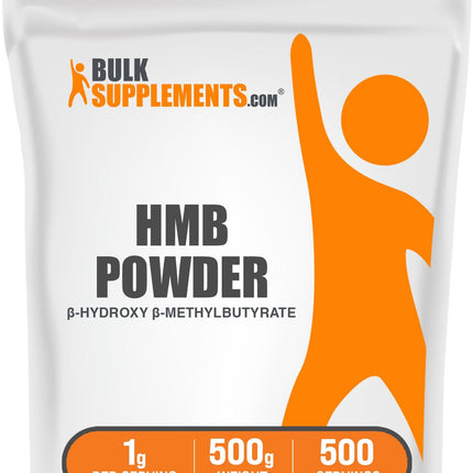 BulkSupplements.com HMB Powder - as Calcium HMB, Beta-Hydroxy Beta-Methylbutyrate - HMB Powder Supplements, Gluten Free - 1g per Serving, 500g (1.1 lbs) (Pack of 1)