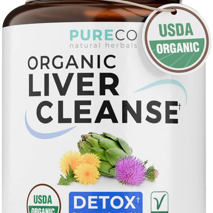 USDA Organic Milk Thistle and Dandelion Root - Silymarin Milk Thistle Liver Detox Cleanse Formula with Artichoke Extract for Comprehensive Liver Support - Vegan Non-GMO & Lab Verified (1 Month Supply)