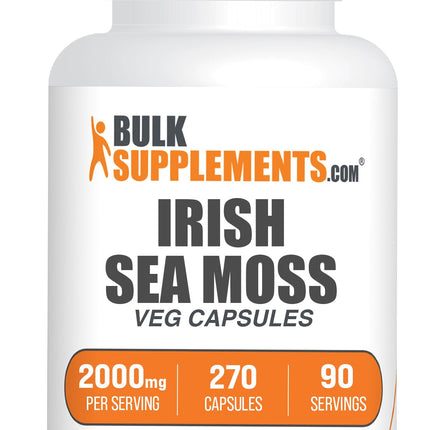 BulkSupplements.com Irish Sea Moss Capsules - Sea Moss Supplement, Irish Sea Moss - Gluten Free, 3 Capsules per Serving (2000mg), 240 Count (Pack of 1)