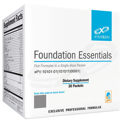 XYMOGEN Foundation Essentials - Daily Supplement Packets for Overall Health - Fish Oil, Magnesium & Probiotics - Travel-Friendly - Gluten-Free & Non-GMO - 30 Packets