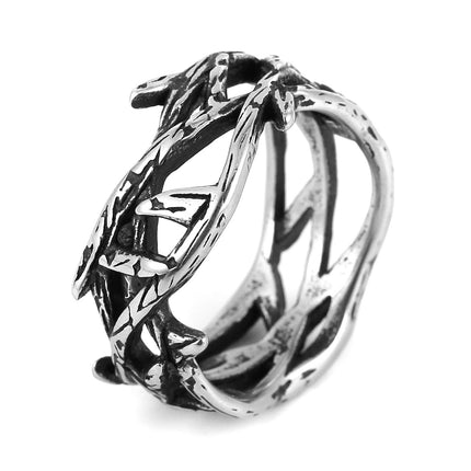 HZMAN Jesus Crown of Thorns Ring for Men Stainless Steel Pinky Ring