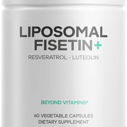 Codeage Liposomal Fisetin Supplement - Fisetin 500 mg - Resveratrol from Japanese Knotweed Extract Polyphenol, Luteolin Sophora Japonica Flavonoid, Liposomal Delivery - Vegan, Non-GMO - 60 Capsules