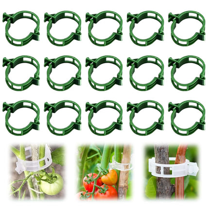 Secured Plastic Plant Clip, 2025 New Garden Plant Support Clips for Climbing Plants, Plastic Trellis Clips Tomato Grape Vine Vegetables Plant Fixing Clips (50, Green)
