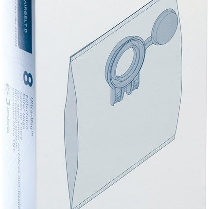 Sebo Airbelt Series D1, D4, D4 Premium Canister Vacuum Filter Bags 8 Pk Genuine Part # 8120AM, 8120ER